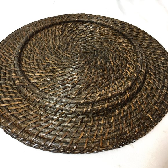 Rattan Charger Espresso Color Set of 4 - Picture 9 of 14